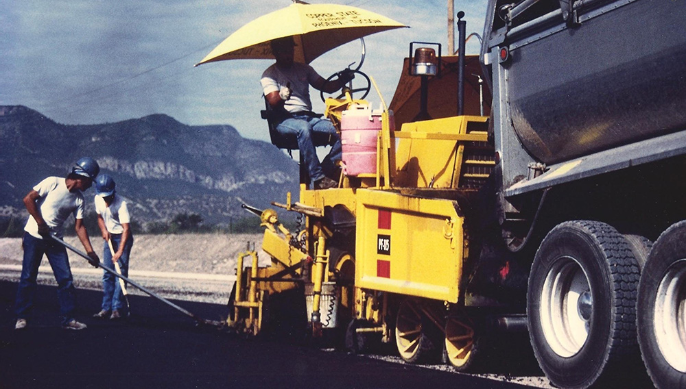 Laying down asphalt in Tucson Arizona