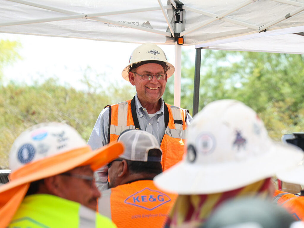 rob at a construction event