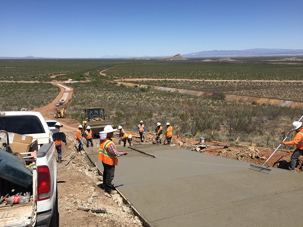 KE&G working on pouring and laying Concrete