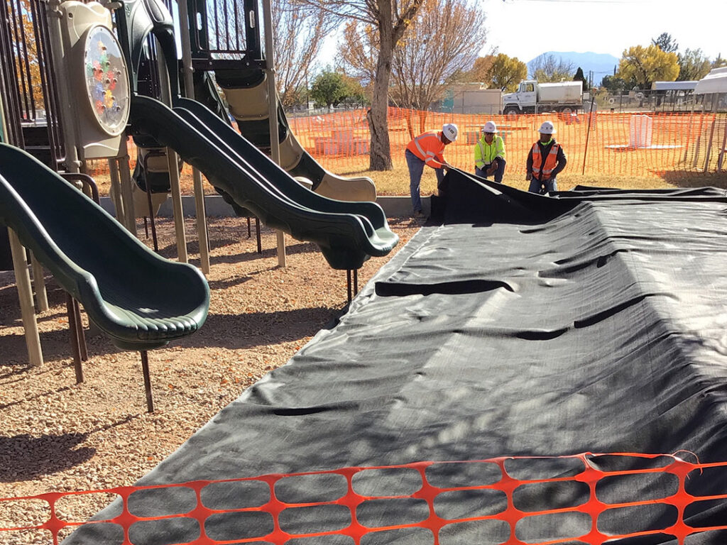 construction work in a park