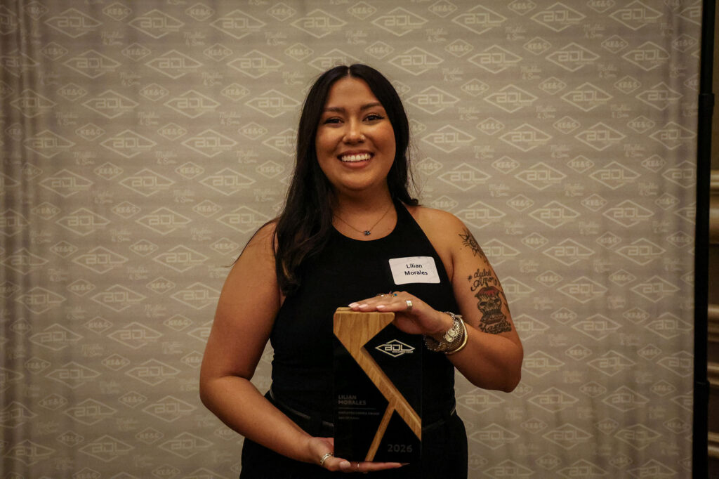 Employee accepting an award